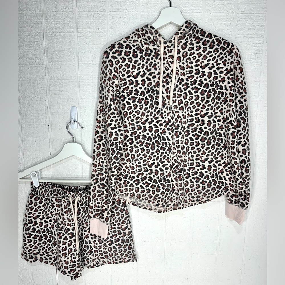 Victoria’s secret waffle two piece pajama set animal print size XS
